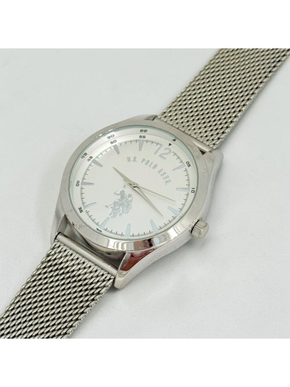 U.S. Polo Assn. Mesh Band Analog Display, Stainless Steel Case Back New Battery
